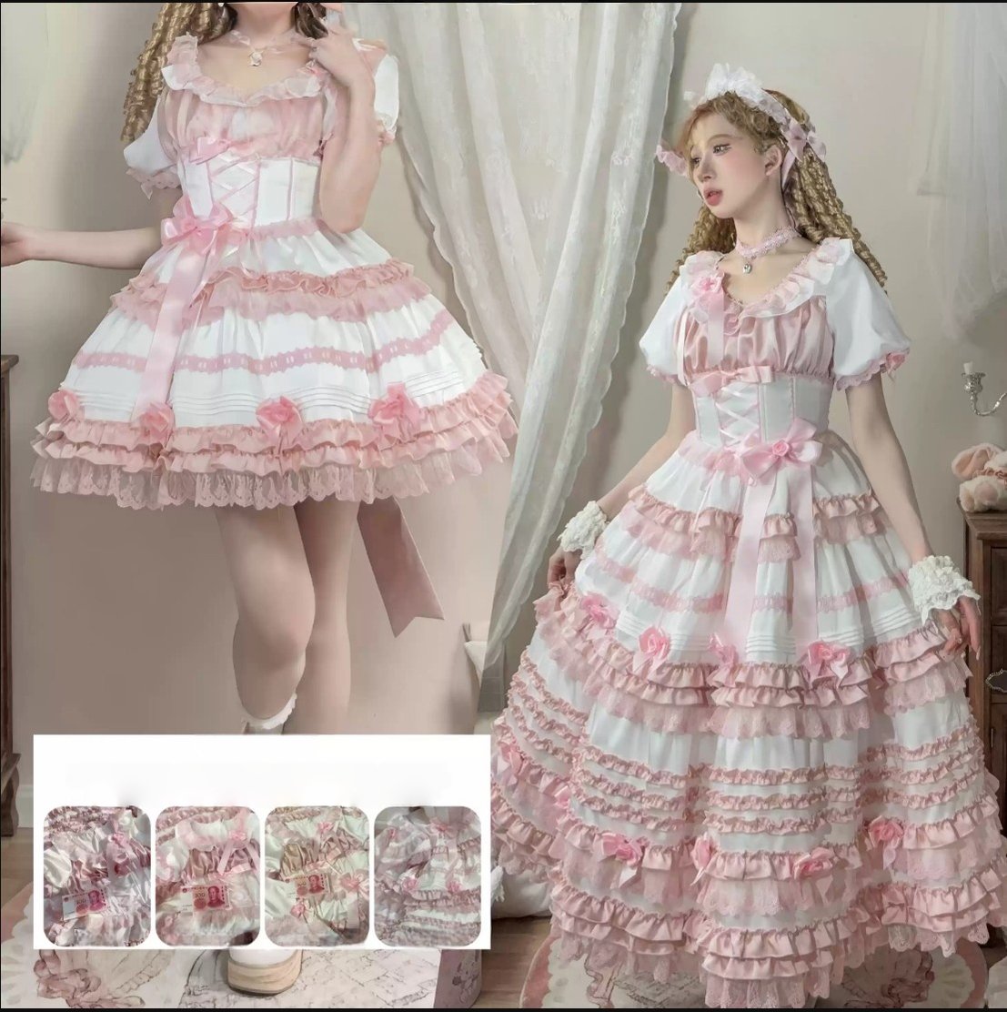 Stacked Black Currant - Gothic Lolita OP Dress, Detachable Skirt Hem - Image 35