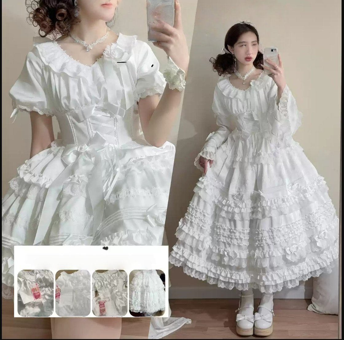 Stacked Black Currant - Gothic Lolita OP Dress, Detachable Skirt Hem - Image 36