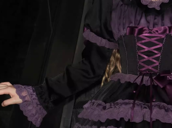 Stacked Black Currant - Gothic Lolita OP Dress, Detachable Skirt Hem - Image 33