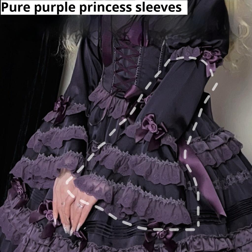 Stacked Black Currant - Gothic Lolita OP Dress, Detachable Skirt Hem - Image 29