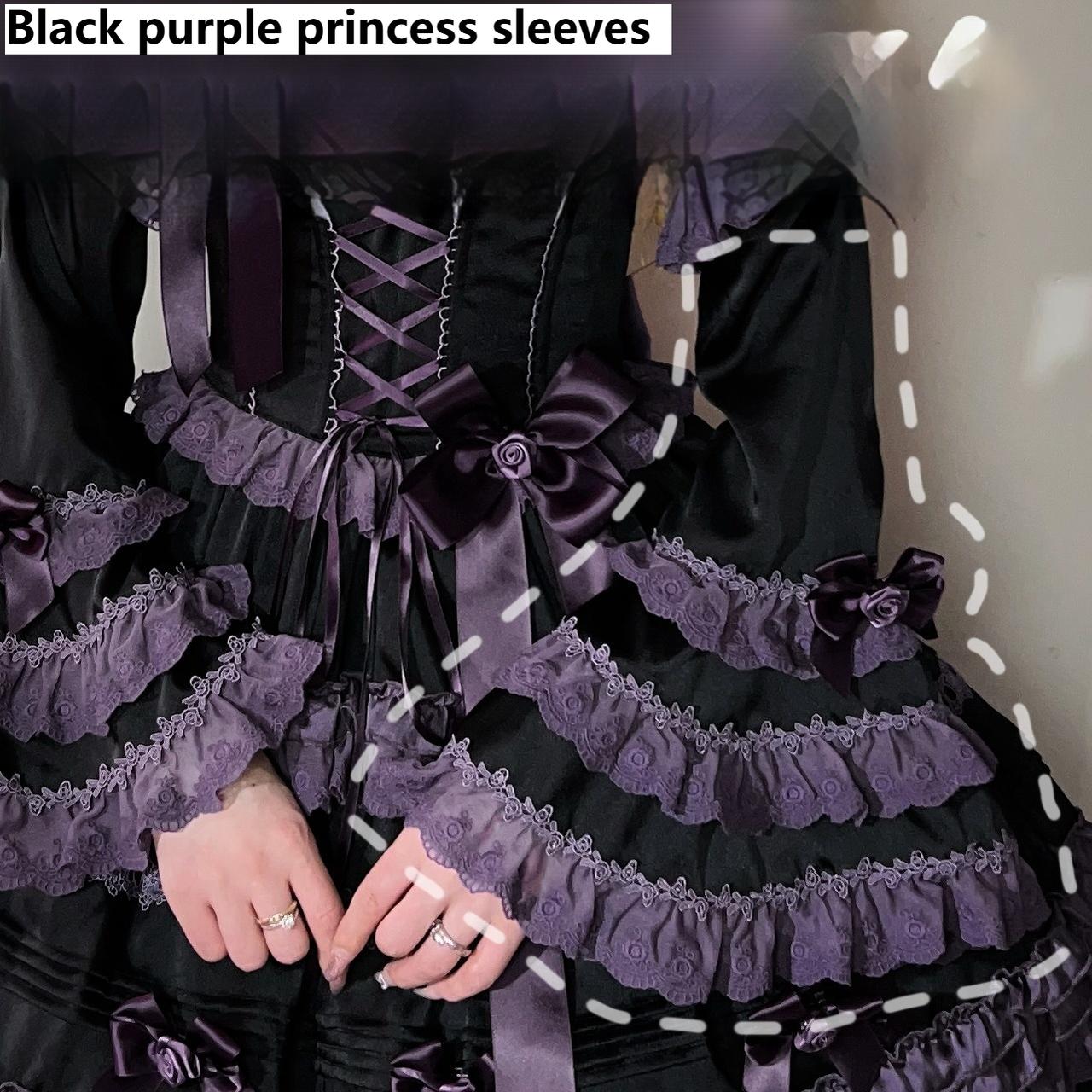 Stacked Black Currant - Gothic Lolita OP Dress, Detachable Skirt Hem - Image 28
