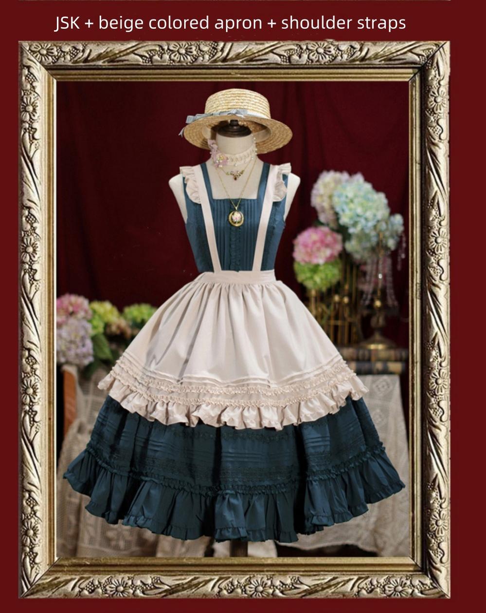 Lolita apron shoulder strap attachment system showing removable design for versatile wearing configuration