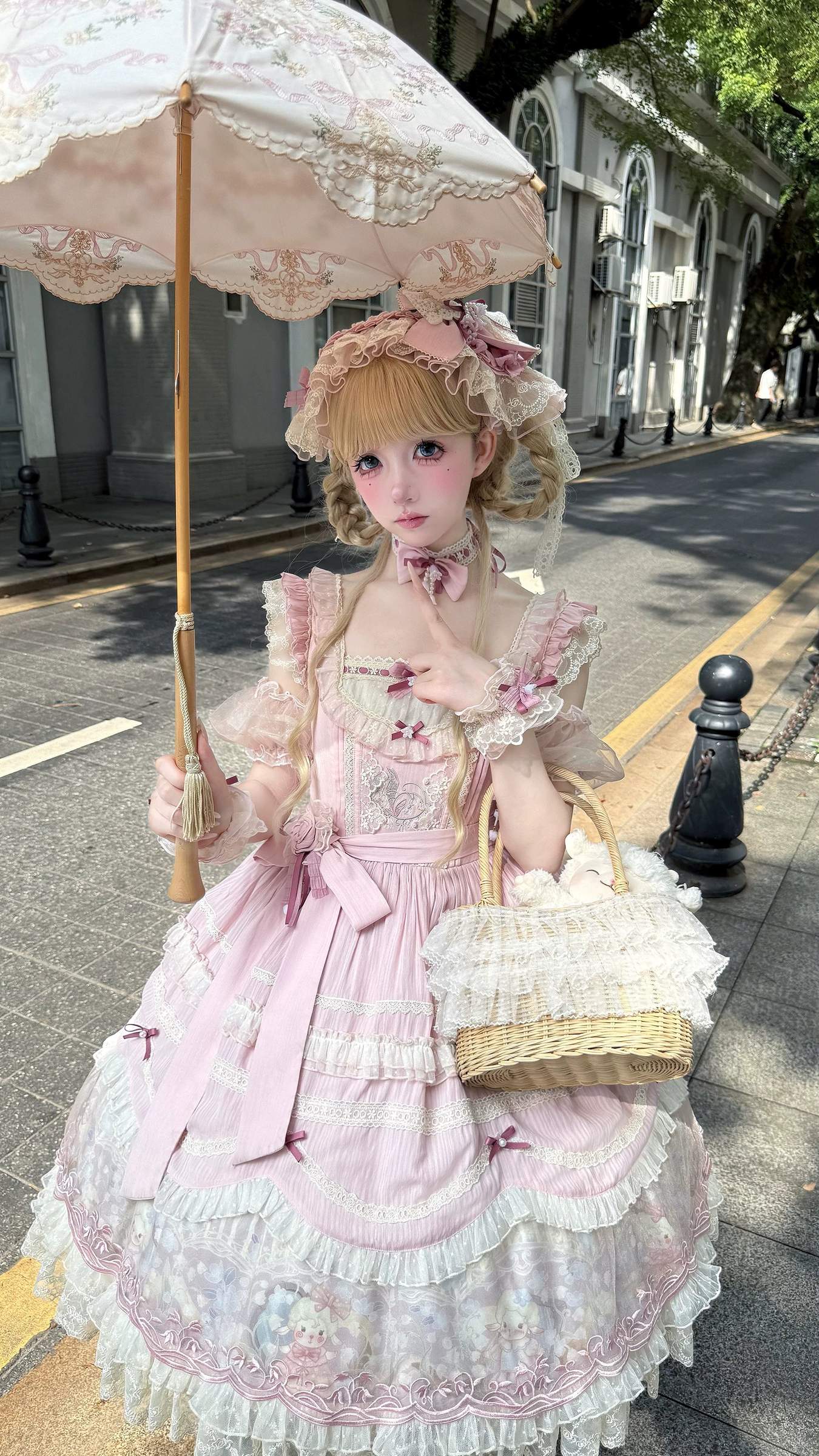Lily of the Valley Lamb - Classic Lolita Tiered Hem JSK Dress with Embroidery - Image 40