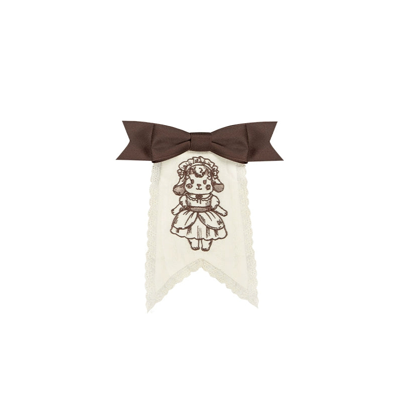 Embroidered Brooch One Size 16cm lamb bunny motif accessory Lolita dress detail accent piece