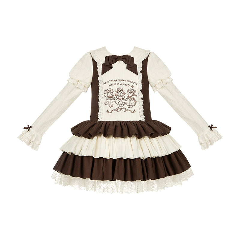 Lolita OP dress sweet lolita aesthetic coordinate petticoat bow hair clip plush accessory kawaii presence