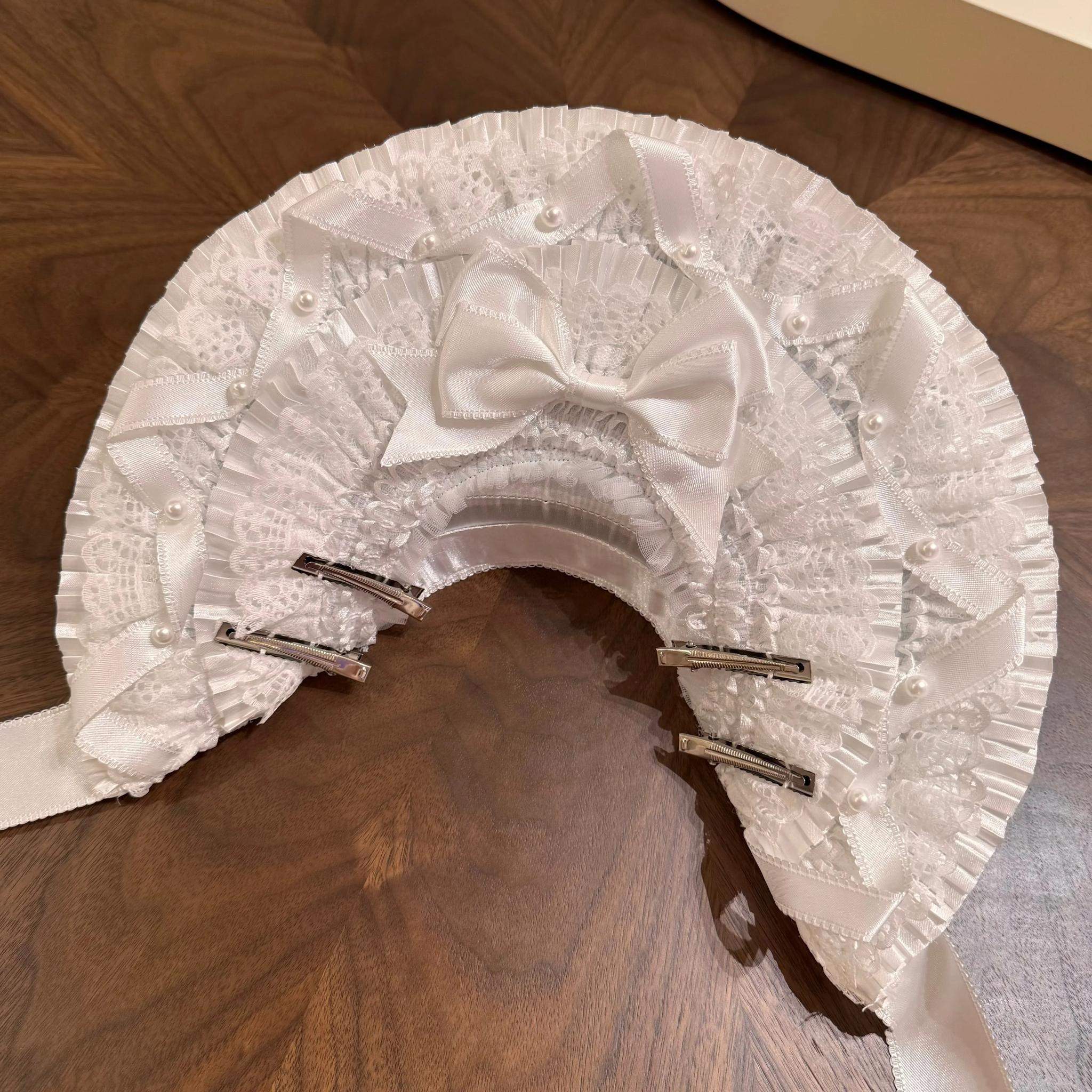 White Nocthymn Cross Gothic Lolita dress bow neck tie BNT accessory component separate sizing options all sizes