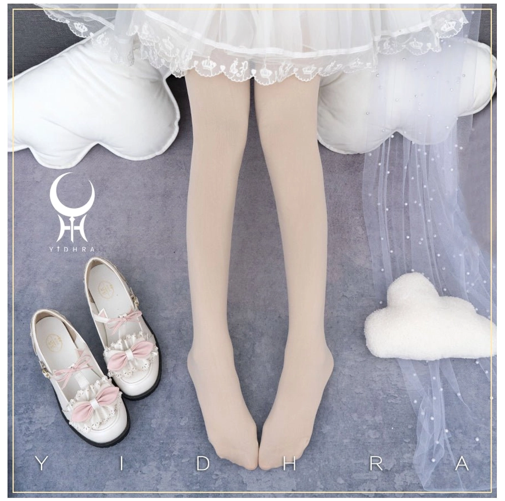 Thermal 300g fleece-lined velvet Lolita tights winter option for cold-weather Japanese subculture coordinates