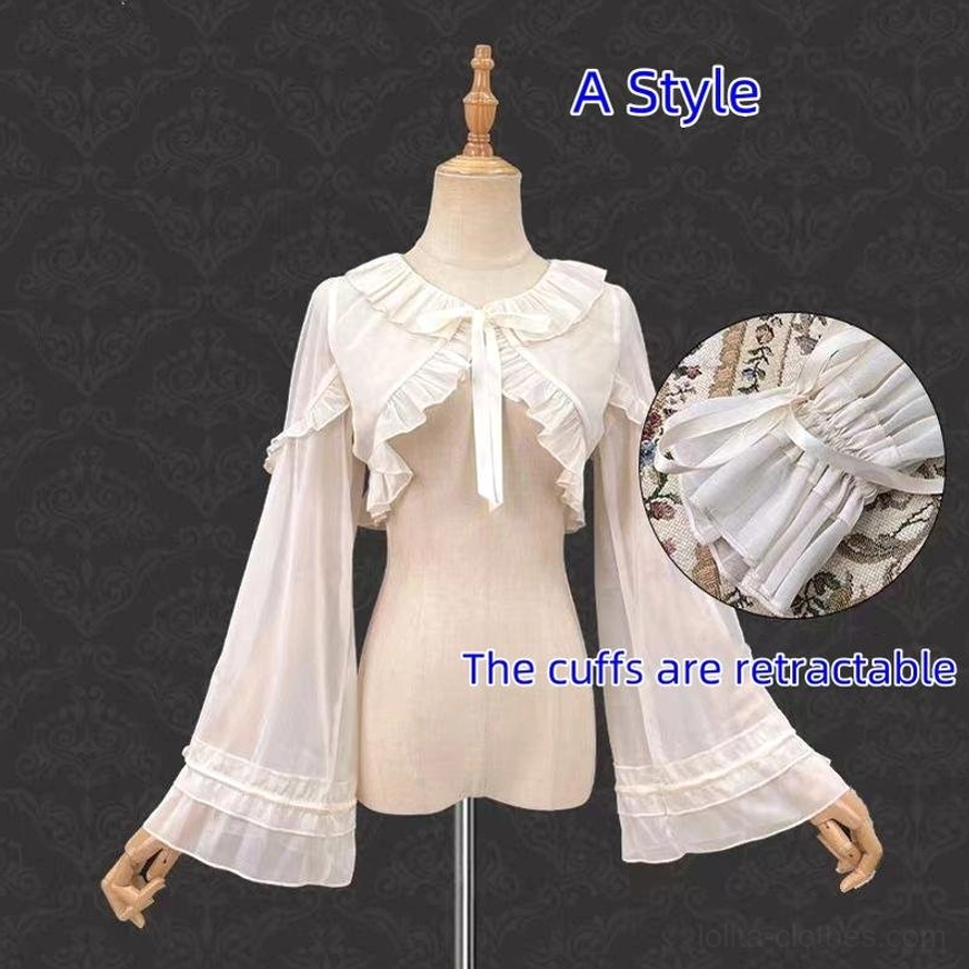 A-style white Lolita cardigan ruffled detail sweet aesthetic cute outerwear spring summer coordinate pale pastels