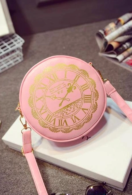 Alice Clock round lolita bag functional zipper closure hidden pocket detail view