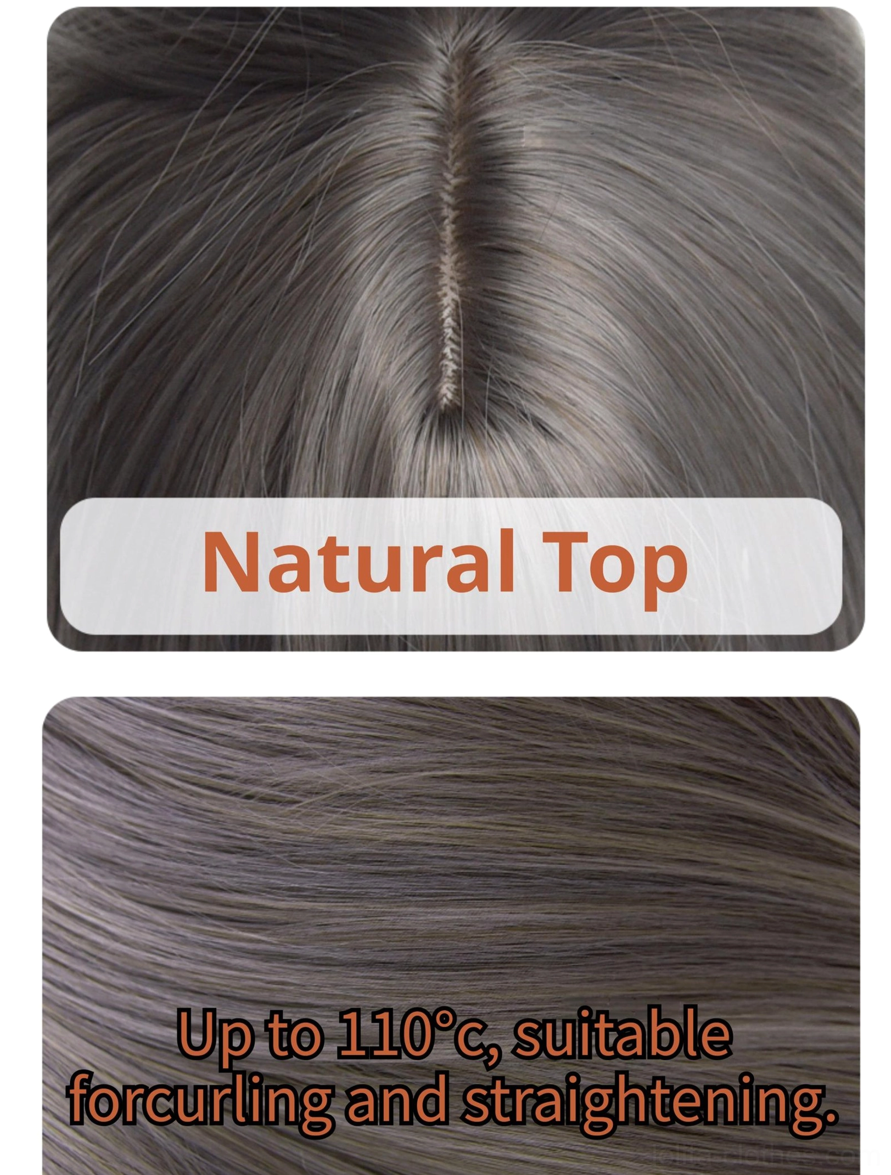 Ash grey Gothic Lolita wig quality construction realistic hairline scalp detail close-up examination