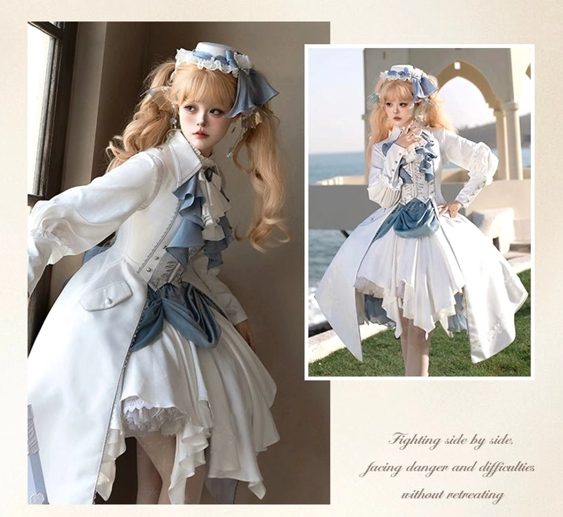 Asymmetrical Lolita skirt irregular handkerchief hem layered construction architectural design detail