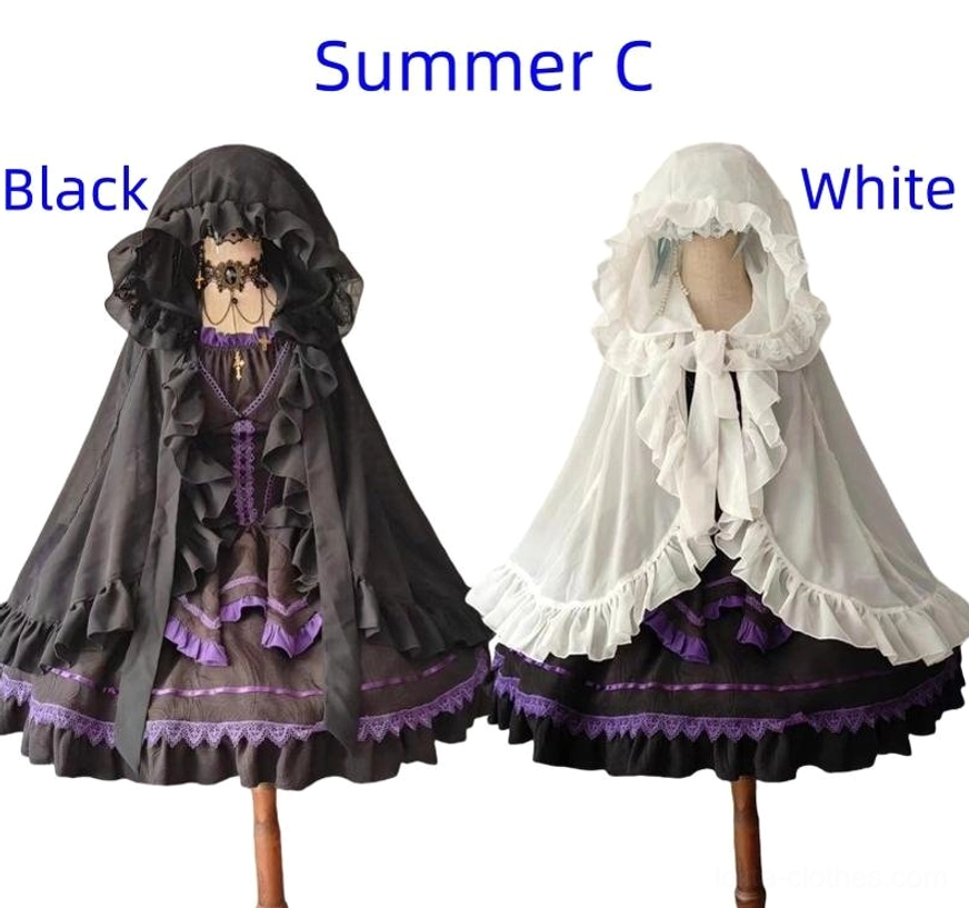 B-style Lolita cardigan loose fit double-layered lace collar fixed sleeve ties sweet lolita styling innerwear outerwear versatile