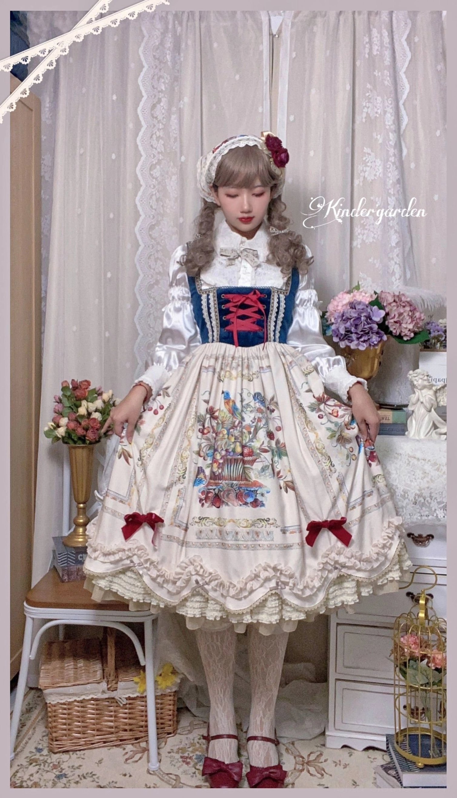 Bavarian Lolita JSK S size fit model wearing dress proper proportions demonstration