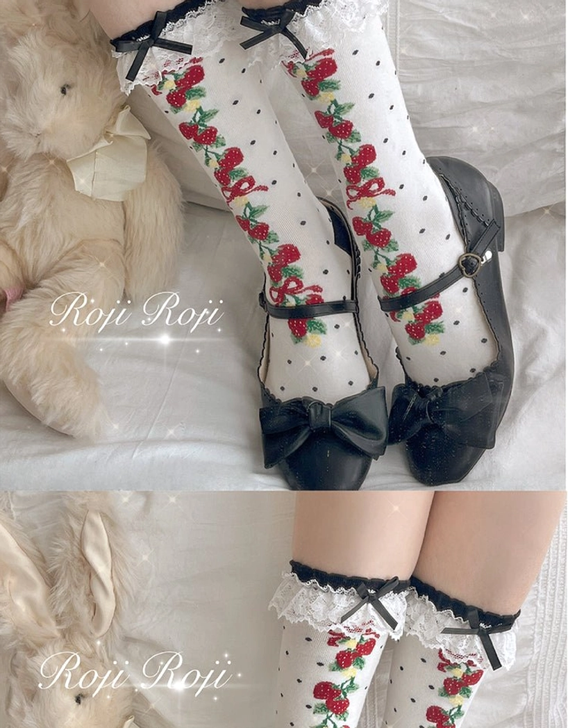 bean paste sweet lolita short socks cute bow lace ruffle upper warm terracotta tone sweet lolita fashion essential hosiery