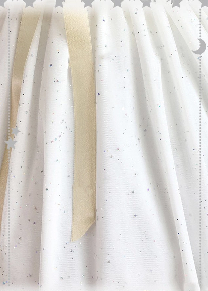Beige lolita petticoat 19.7 inch compact length warm neutral tone gold star lace trim hem