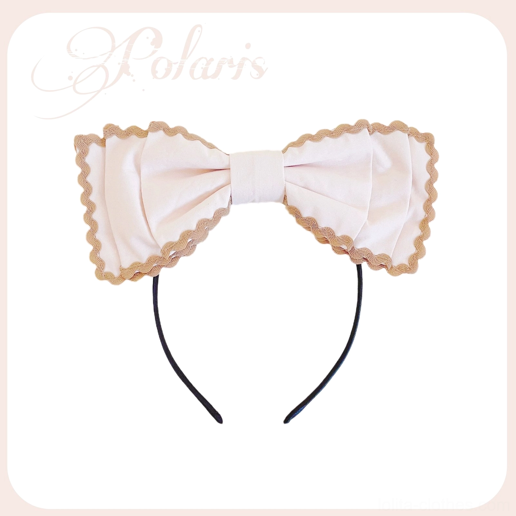 Beige KC bag product photography showing accessory details for lolita styling