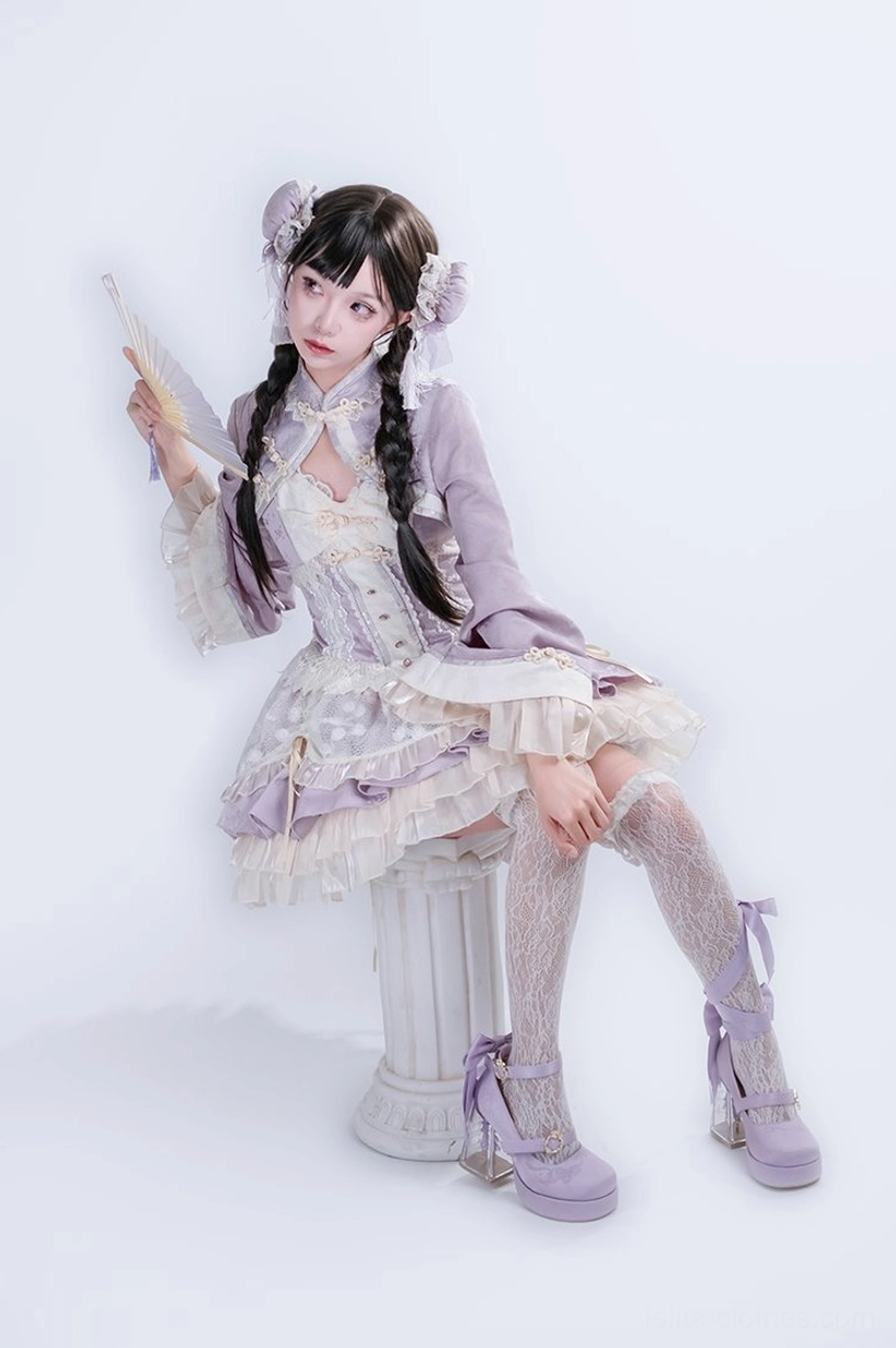 Beige lolita platform heels elegant warm-tone colorway coordinate styling alternative fashion
