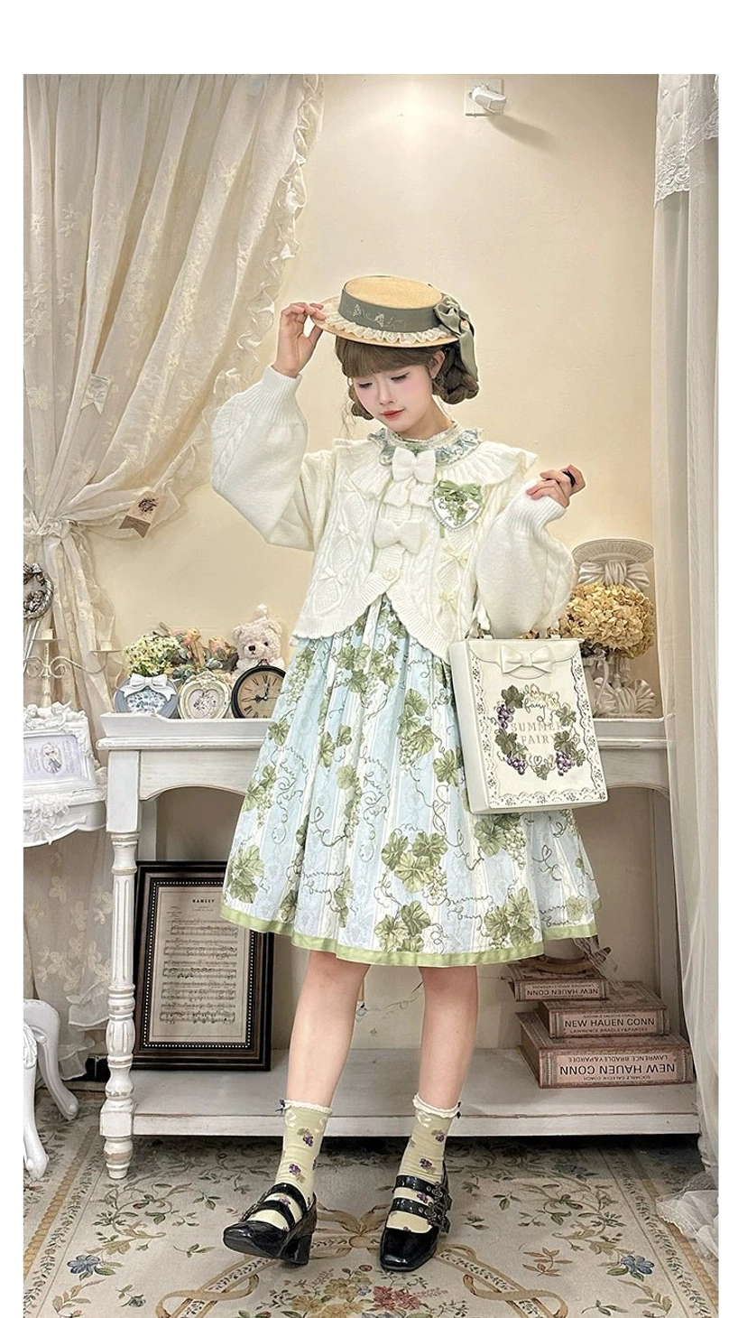 Beige Oatmeal Lace-Trimmed Ruffle Cardigan Sweet Lolita Vintage Style Coordinates Plush Toy Accessories