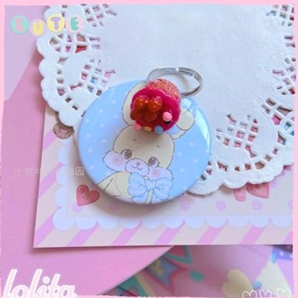 Berry cake lolita ring in soft pastel pink and berry tones perfect for sweet lolita coordinates