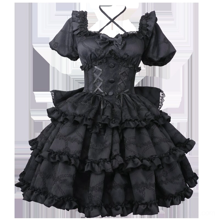 Berry mauve sweet lolita OP princess dress with large detachable back bow all color options display view