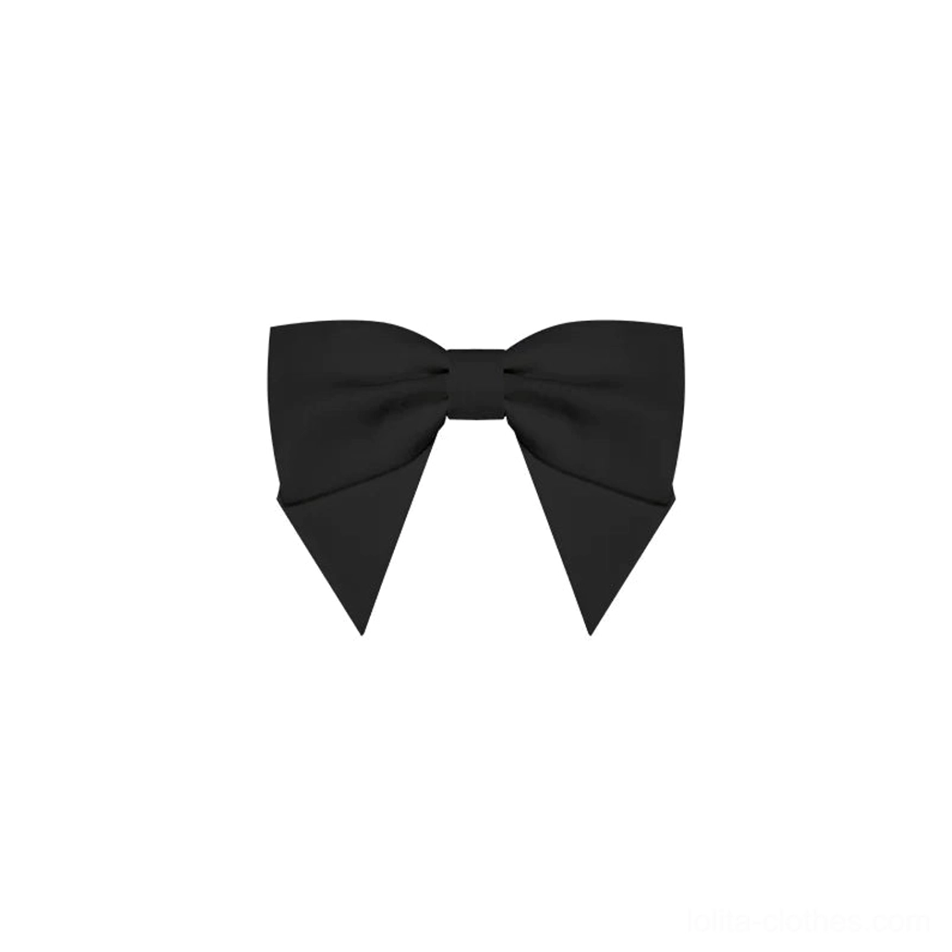 Black bow hair clip one size lolita accessory coordination Gothic Lolita outfit styling detail