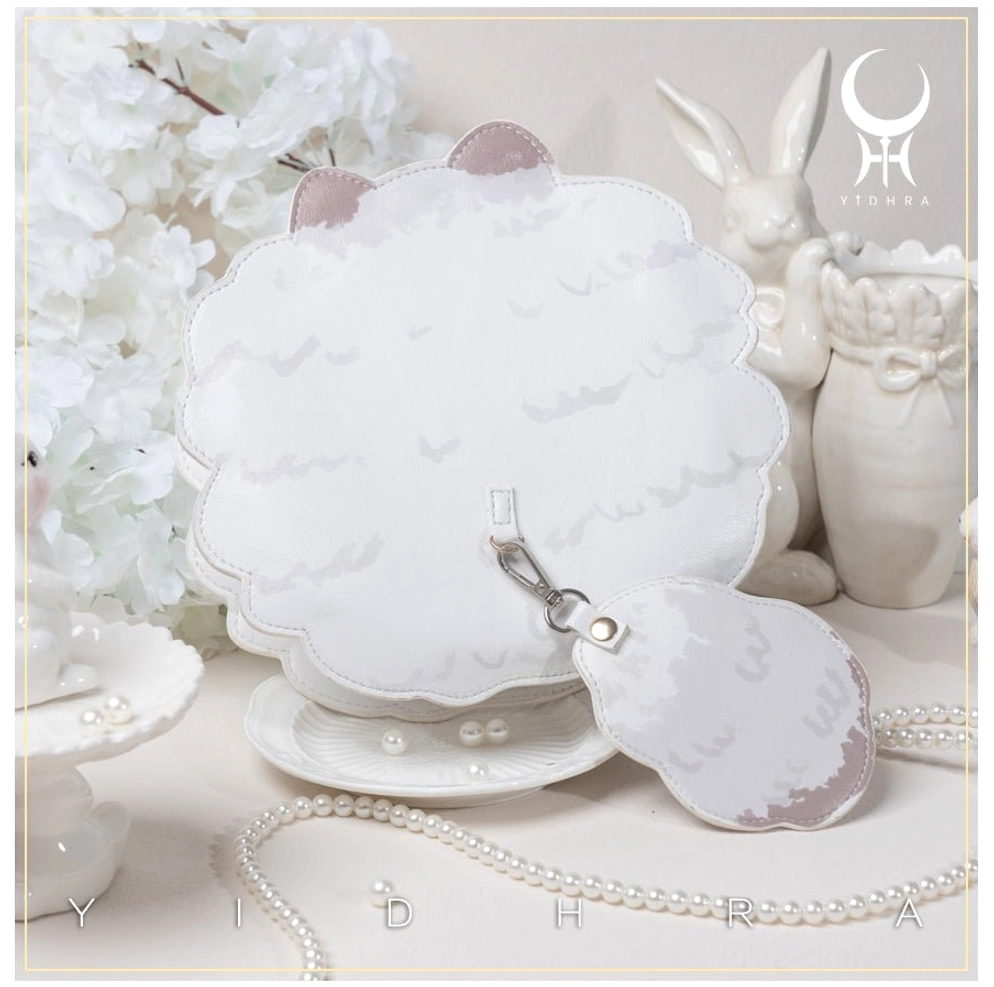 Black cat kawaii shoulder bag with detachable tail accessory and gold-toned metal hardware, perfect for gothic lolita outfit coordination