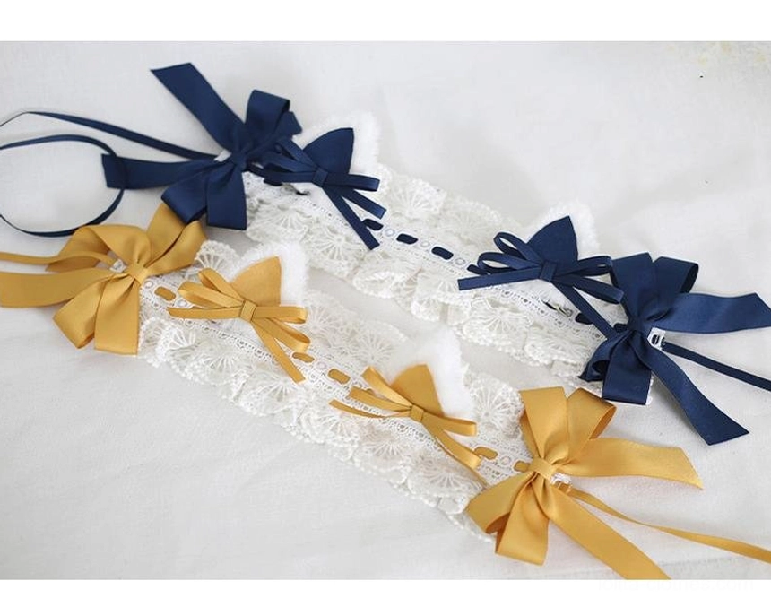 black cat ear clips only detachable one pair lolita hair accessory premium velvet quality