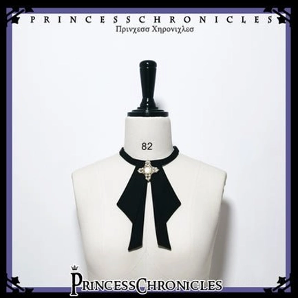 Black bow tie Ouji accessory size 80 cross metal center ornament detachable gentleman lolita