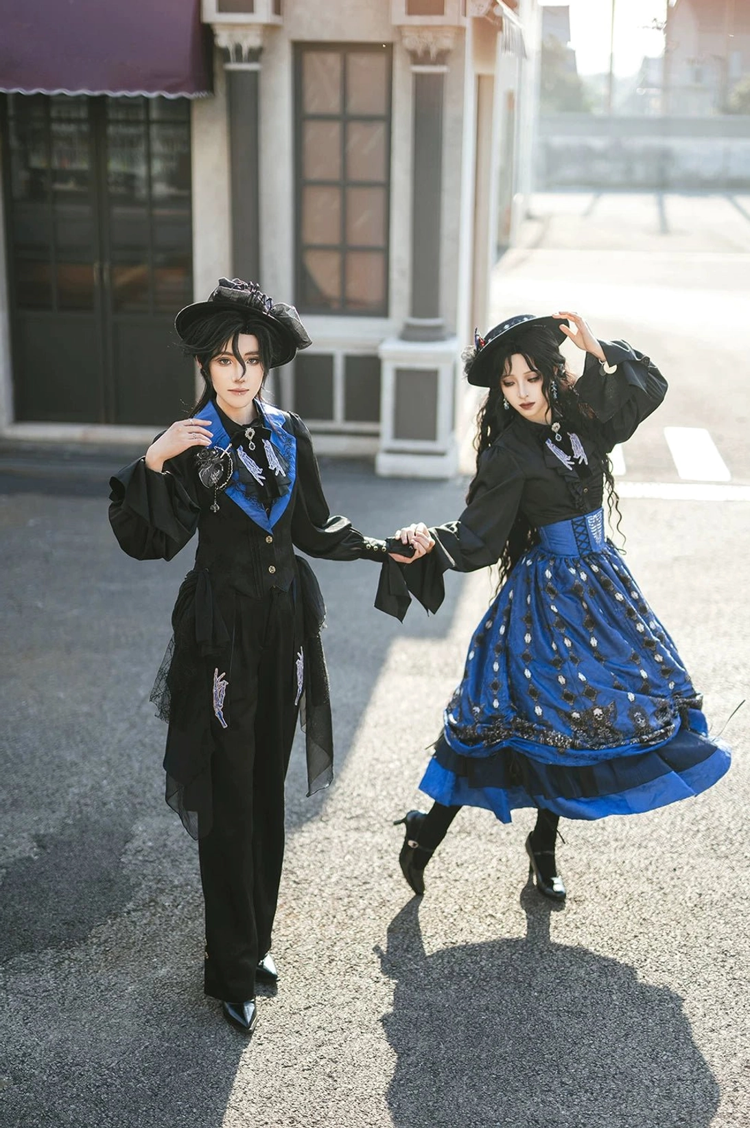 Black Gothic Lolita waistcoat formal event wear with matching coordinate pieces