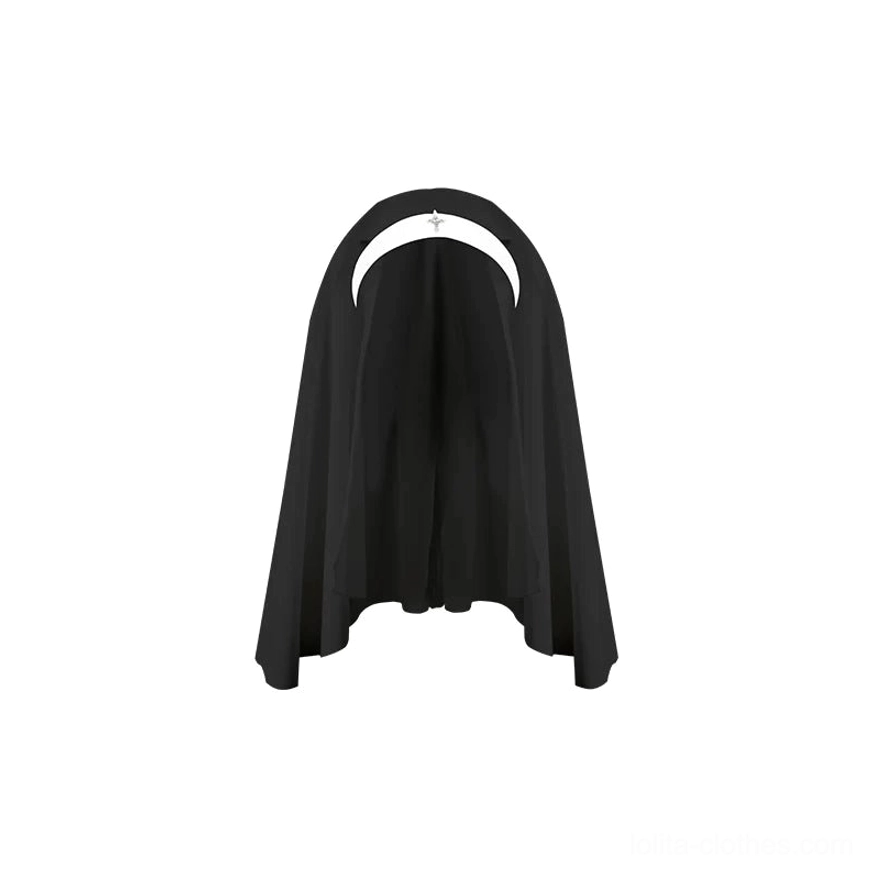 Black gothic nun lolita dress headscarf accessory one size styling coordination