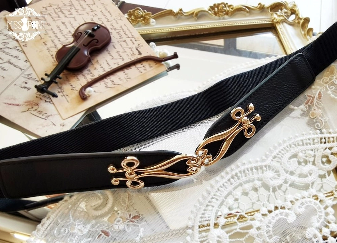 Black lolita belt accessory adjustable sizing waist coordinate classic lolita fashion essential product