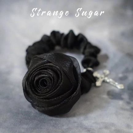 Black lolita hairband alternative gothic style with dark metal pendant attachments