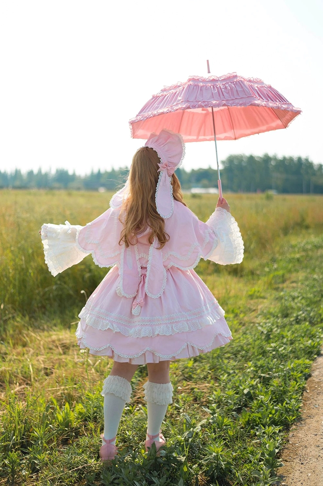 Black vintage petal rabbit ear lolita cape gothic aesthetic oversized hood bunny ears structured cotton fabric