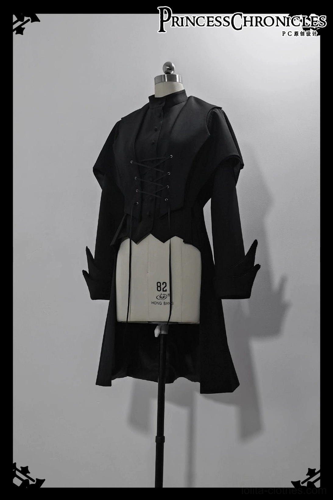 Black swallowtail Ouji Lolita long vest gender-inclusive fashion expression for non-binary and androgynous alternative style enthusiasts showcasing inclusive community aesthetic