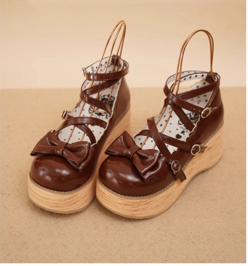 Black sweet lolita platform Mary Jane shoes durability and construction quality showcase