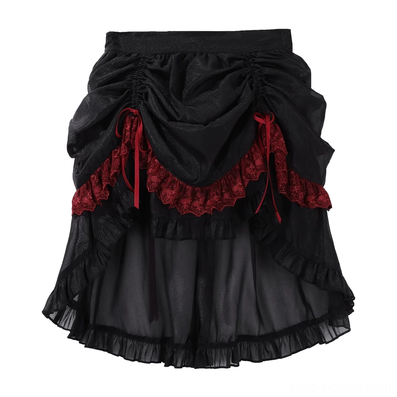 Bone Rot Bloom short skirt only wine red dense chiffon lifted hem mechanism size options available