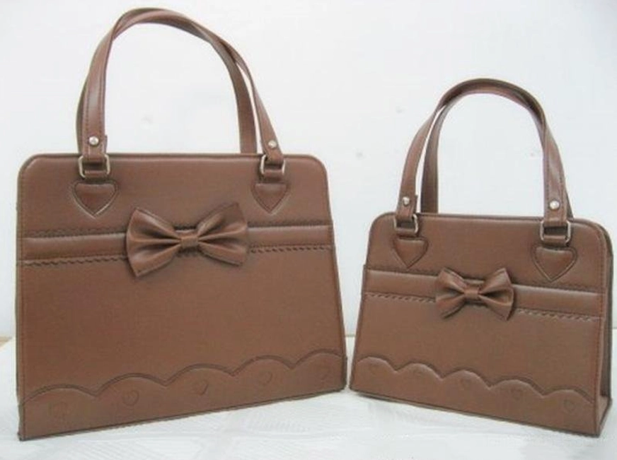 Brown lolita shoulder bag classic elegant design structured square shape heart hardware details