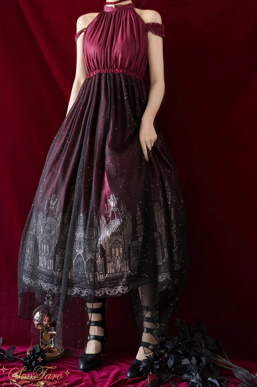 Burgundy Lolita Mary Jane ankle boots paired with white lace socks showing boot height and carved hollow-out strap details