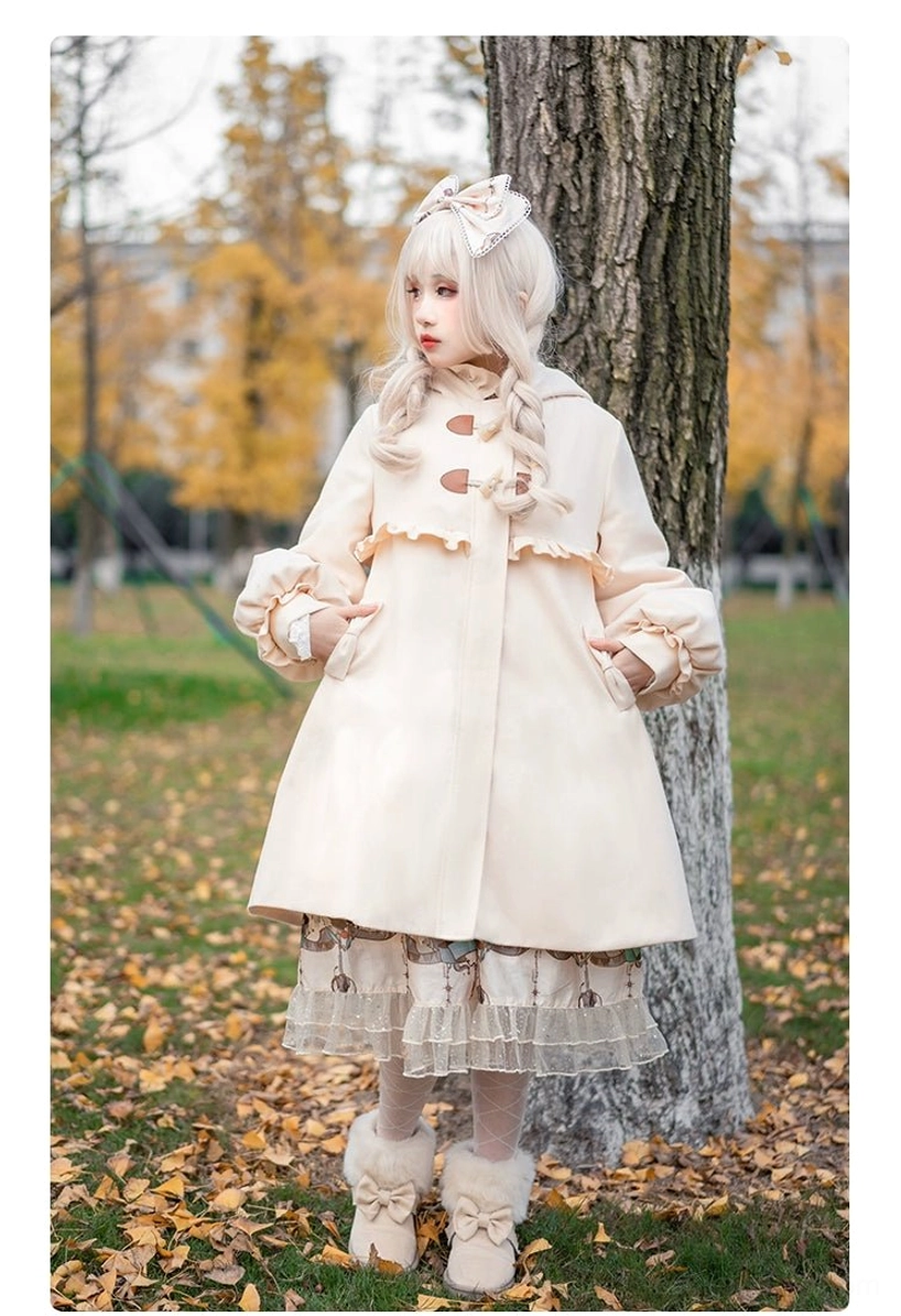 Burgundy lolita winter coat rich sophisticated color palette romantic aesthetic warm tones autumnal styling