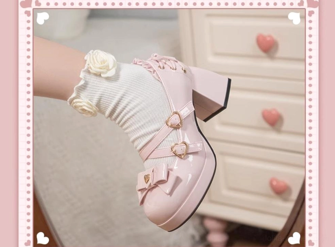 burgundy-sweet-lolita-platform-heels-back-view-chunky-heel-construction