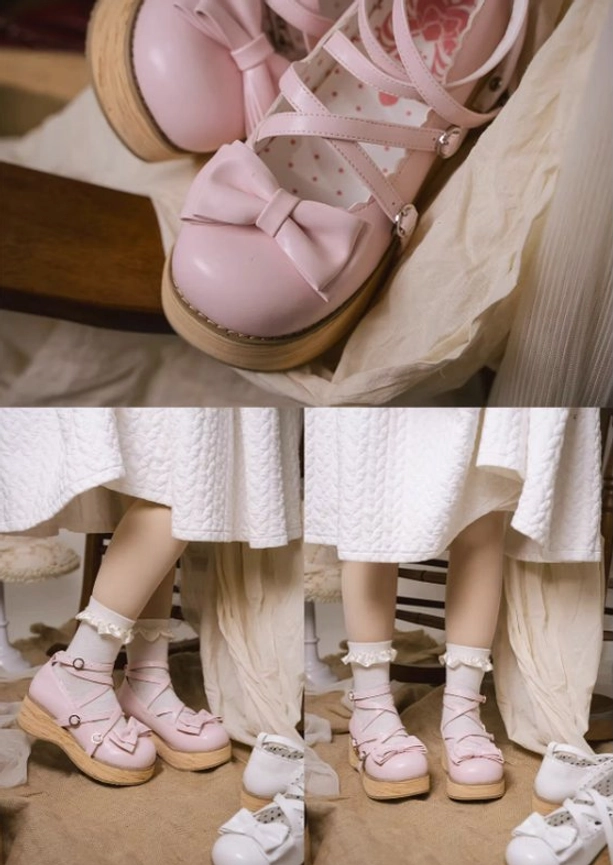 Burgundy sweet lolita platform Mary Jane shoes in romantic lolita aesthetic coordinate with matching accessories