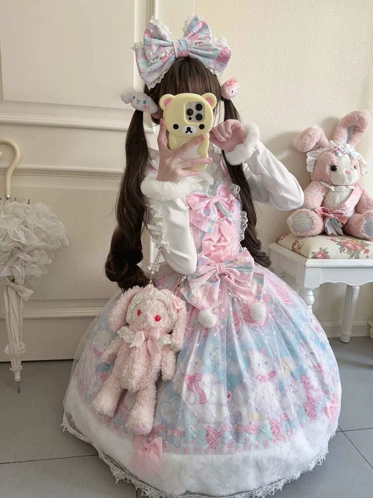 Candy mary cat sweet lolita JSK care instructions maintenance washing storage preservation pastel kitten print dress durability