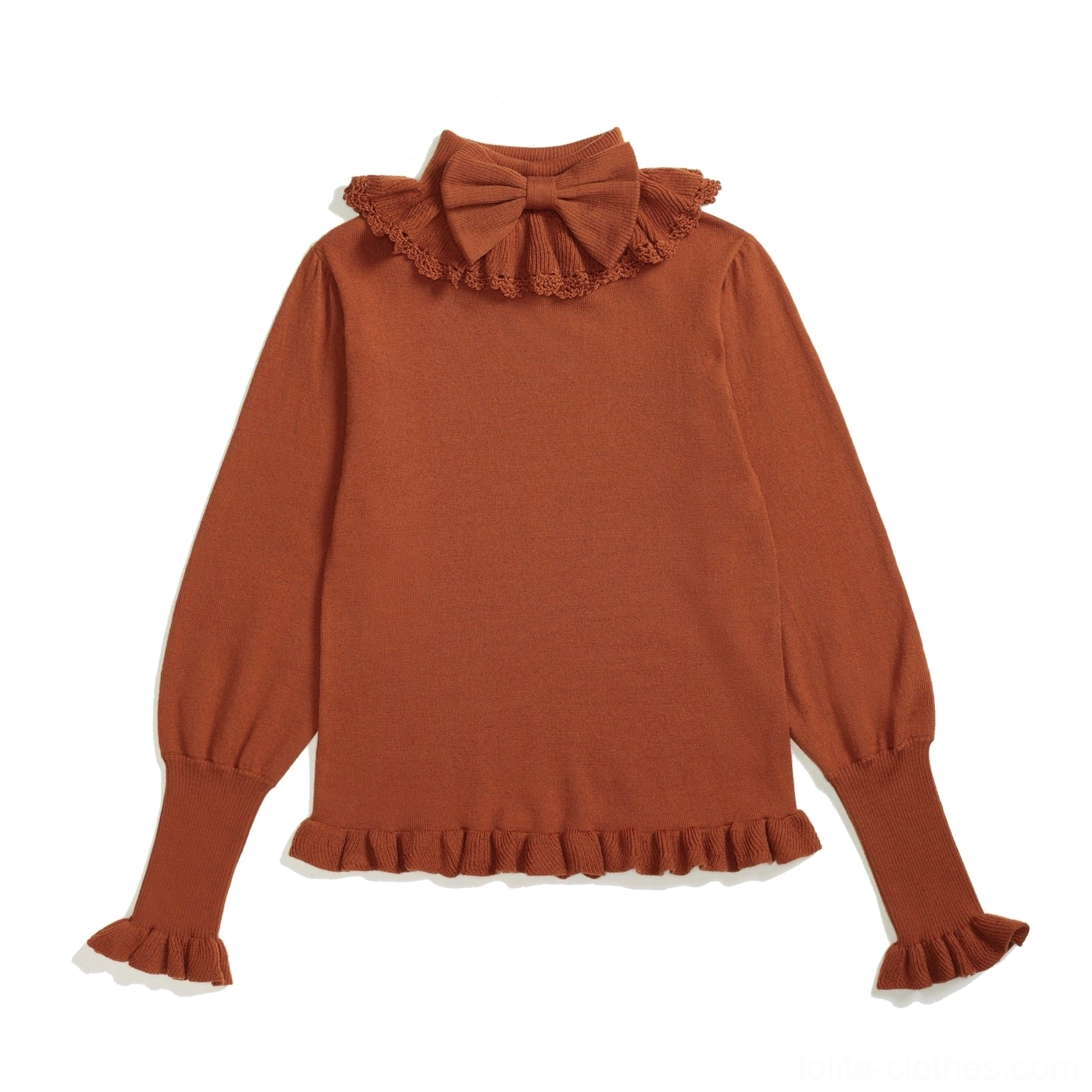 Caramel wool lolita sweater warm neutral tone alternative color sweet lolita aesthetic layering