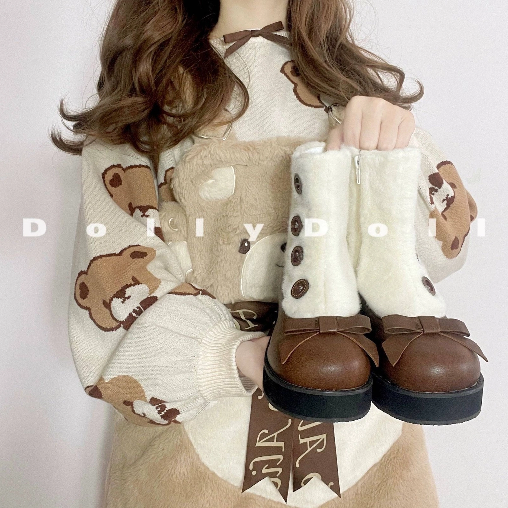 Casual kei styling lolita boots paired with everyday pieces subtle nod to aesthetic alternative fashion