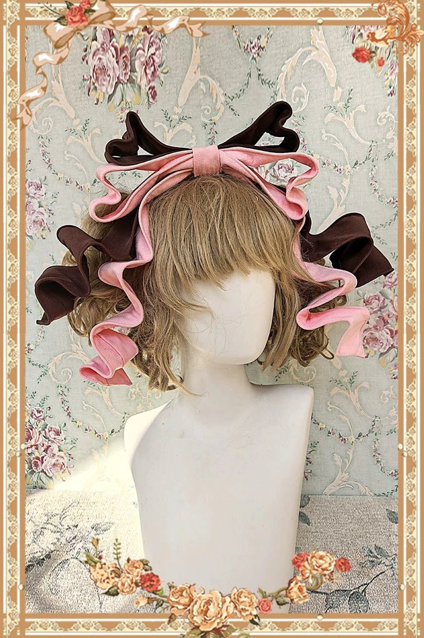 Three-quarter view of chandelier polka dot old school lolita OP dress showing dimensional silhouette and construction quality details