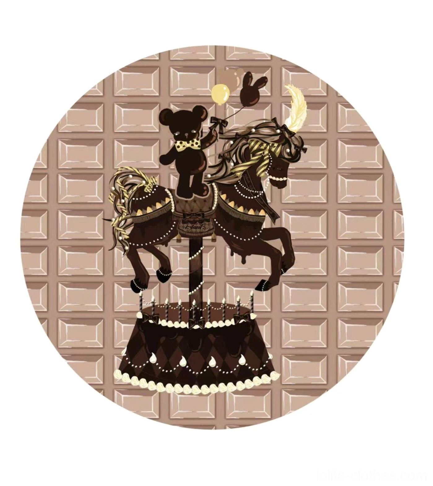 Chocolate carousel lolita salopette dress pin badge accessory one size choose M separate purchase