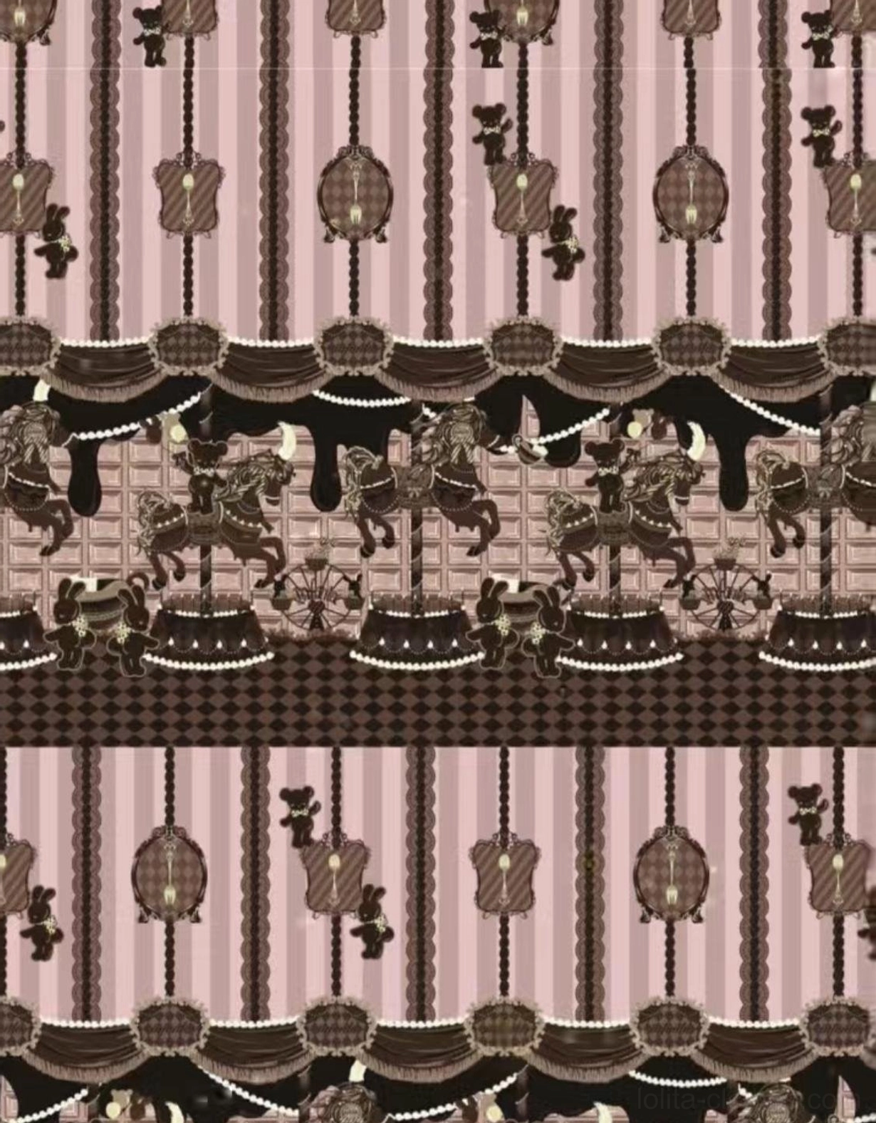 Chocolate carousel lolita salopette dress pink KC hair clip coordinate separate purchase available