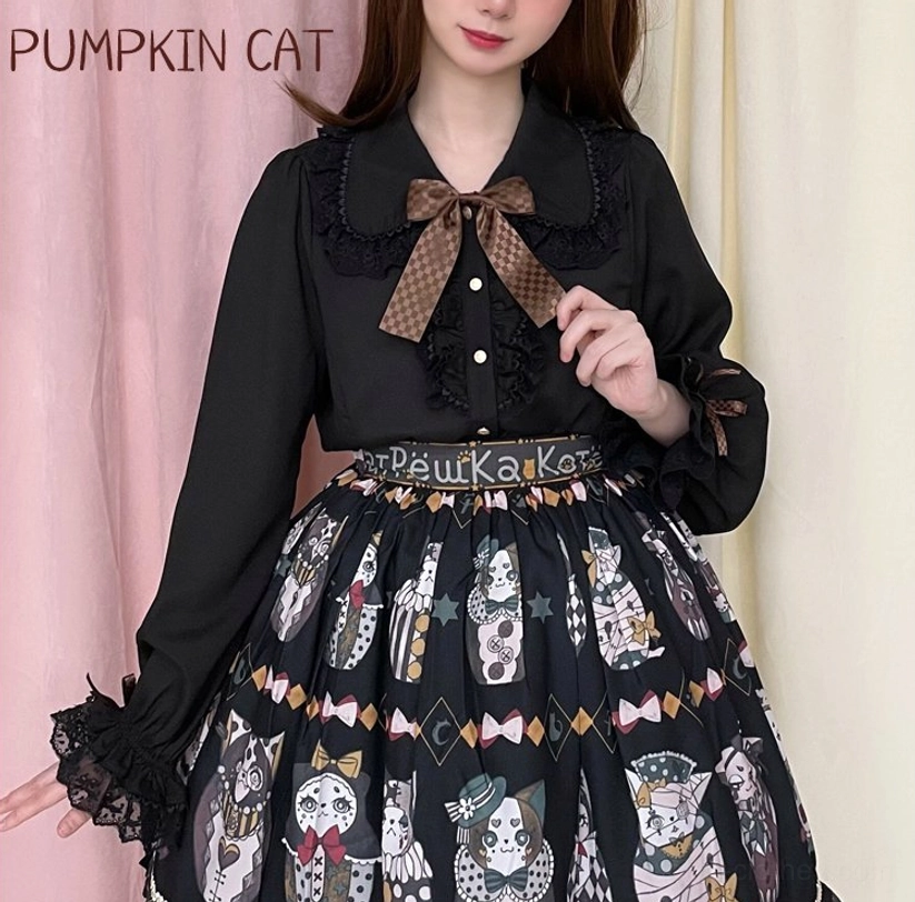 Chocolate Heart Sweet Lolita blouse removable neckline bow detail showing attachment and customization options