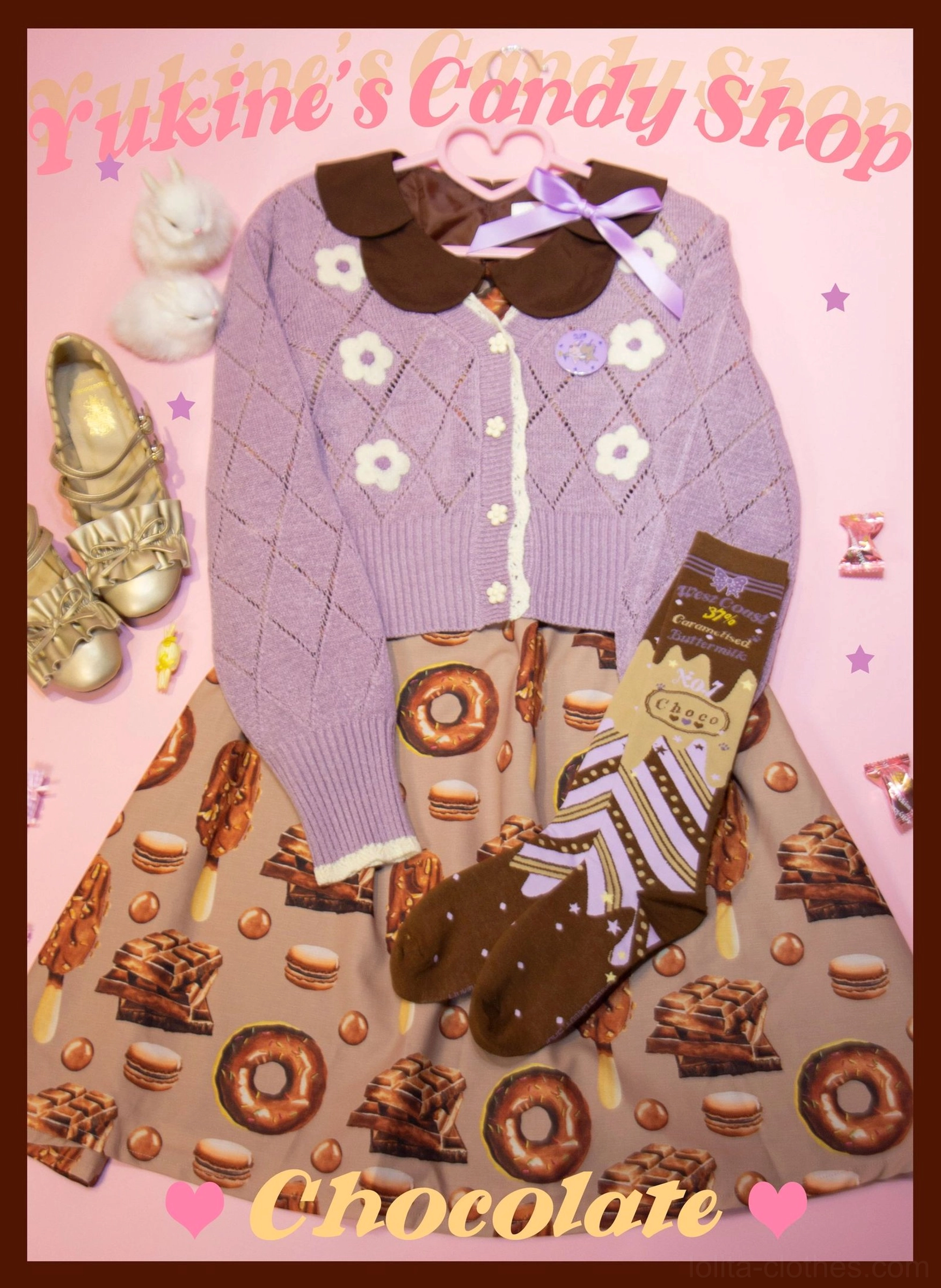 Chocolate lolita socks storage display drawer organization neat arrangement collection multiple pairs presentation