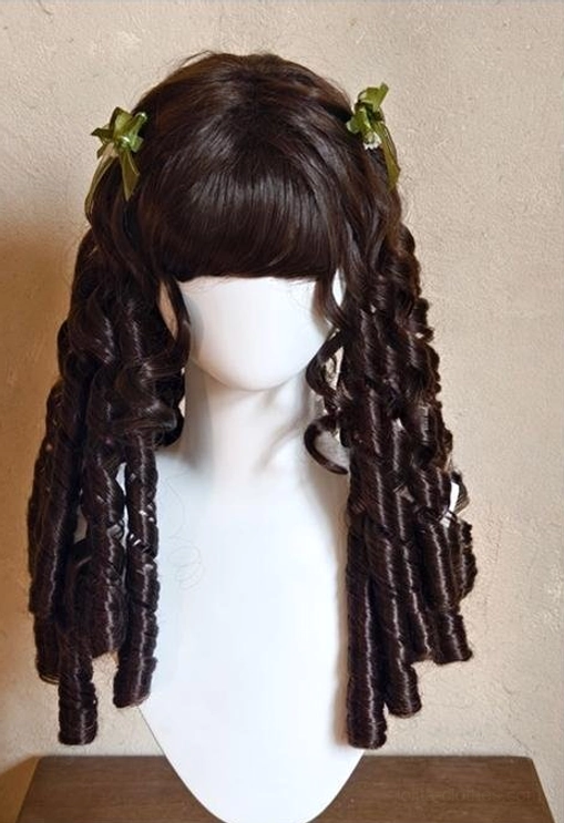 Chocolate lolita wig 60cm pre-order ringlet curls teased crown shape-resistant fiber doll aesthetic